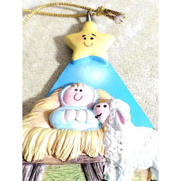 Lot Nativity 3D GODS GREATEST GIFT Baby Jesus Smiling Star Christmas Ornaments - Picture 3 of 4